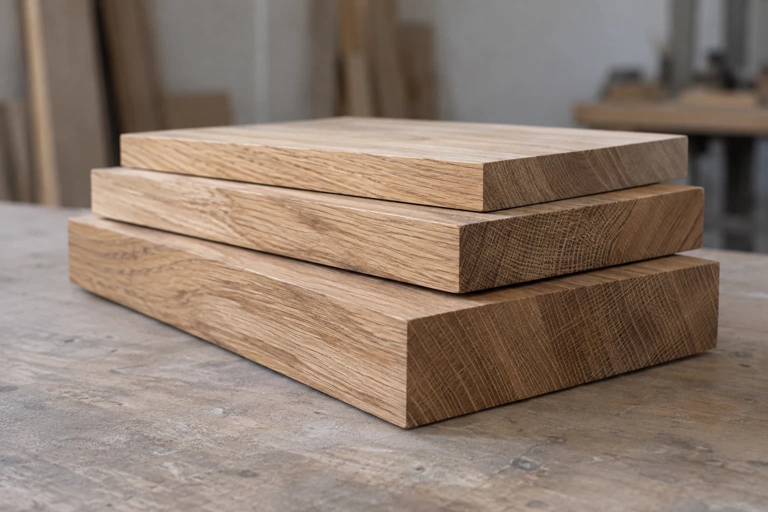 Tablas de madera maciza con veta y testa visibles