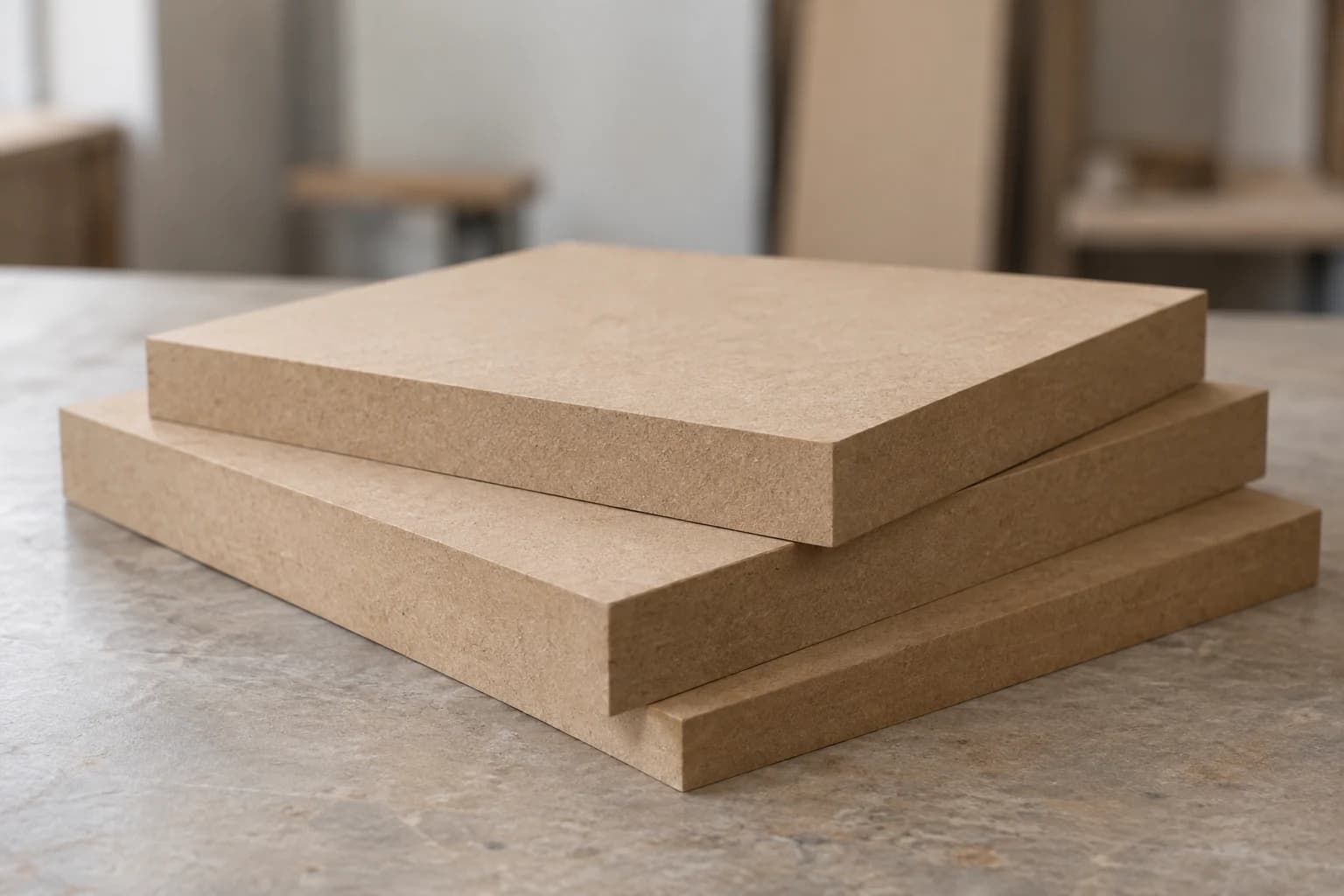 Muestras de MDF con canto uniforme